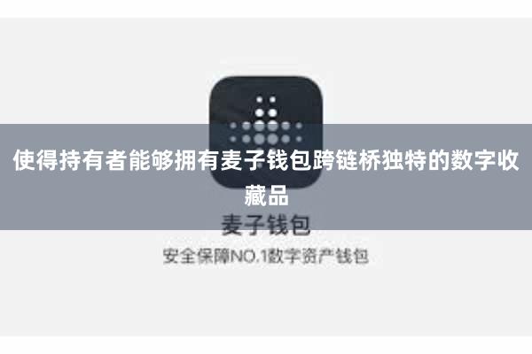 使得持有者能够拥有麦子钱包跨链桥独特的数字收藏品